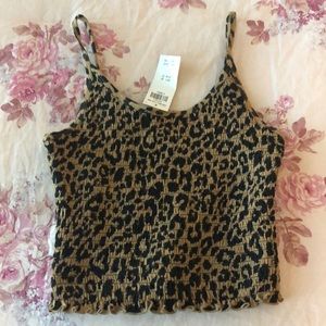 Smocked crop top Hollister size XS new with tags